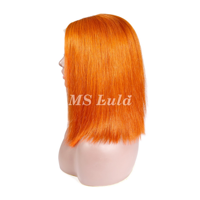 Orange Ginger Color Straight T Part BOB Lace Wig - 图片 4